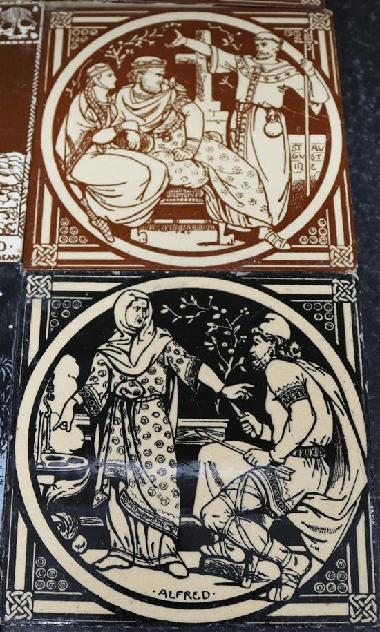 John Moyr-Smith. Eleven Mintons dust pressed tiles, all 6in. sq.